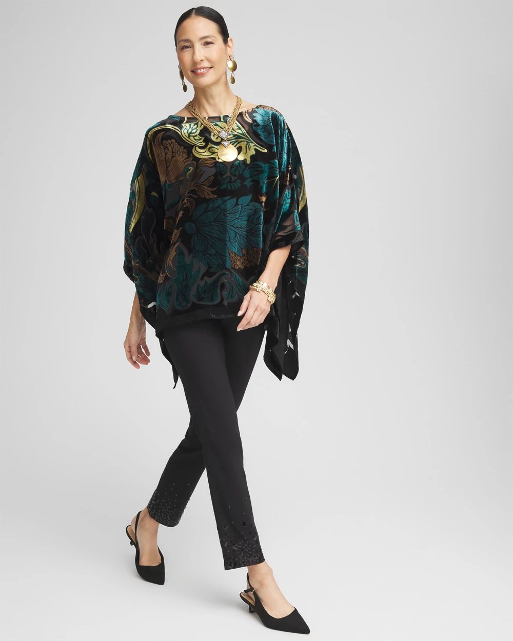 Brigitte Sequined Slim Ankle Pants | Chico's